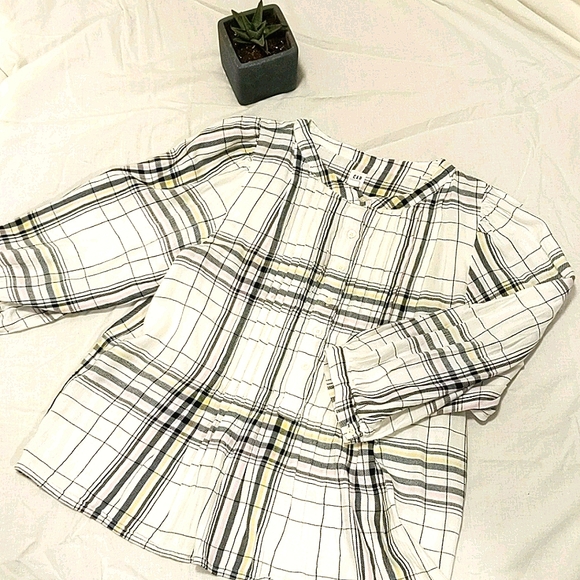 NWT plaid A-line button-up shirt - Picture 1 of 4